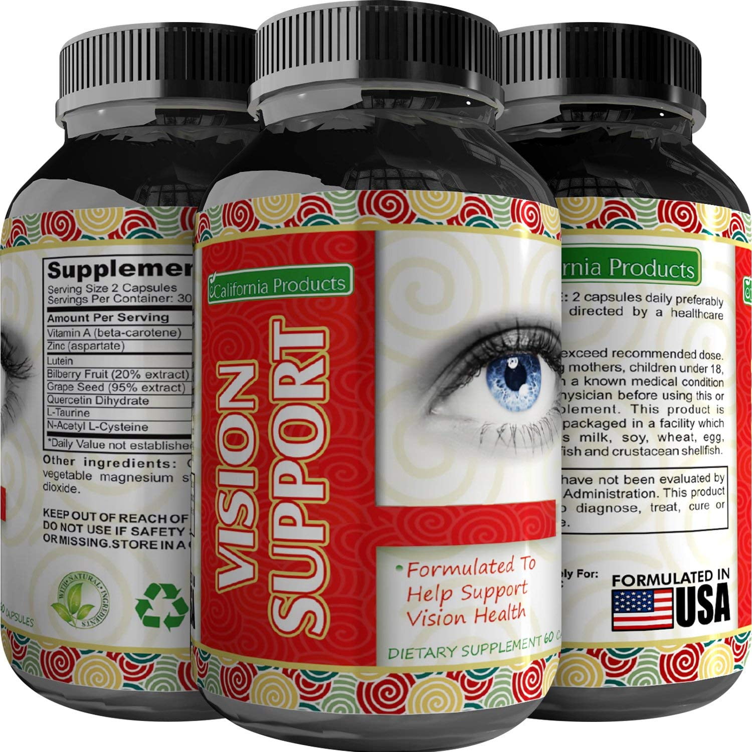 California Products Lutein Supplement for Vision Support Eye Health