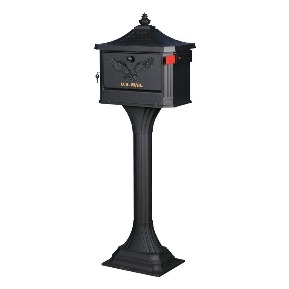 Gibraltar Mailboxes Pedestal AllinOne, Large, Aluminum, Locking