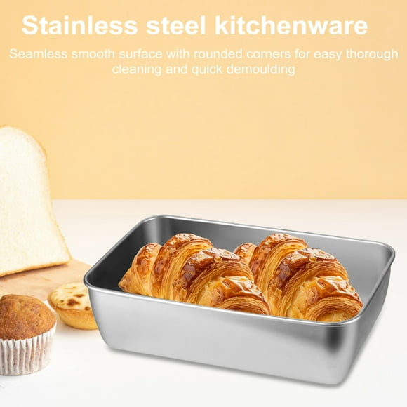 Trayknick Bread Loaf Pan Bread Pans for Baking Stainless Steel Rectangular Meatloaf Baking Pan Loaf Tin Pan Versatile Durable for Homemade Banana Bread 2Pcs