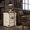 Beige, variant on Industrial Shipping Container Accent Cabinet, 16.1 x 15 x 19.7" Vintage Metal Style Storage Cabinet with Door, Loft End Table Nightstand for Living Room, Bedroom and Home Office