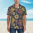 thumbnail image 4 of Lsque Colorful Compasses pattern Hawaiian Shirt for Men, Unisex Summer Beach Casual Short Sleeve Button Down Shirts-X-Large, 4 of 9