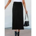 thumbnail image 5 of 2025 Women's High-Waisted Denim Midi Skirt - Trendy Button-Front Asymmetrical Slit Skirt Y2K Vintage Inspired A-Line Casual Skirt(S-XL), 5 of 6