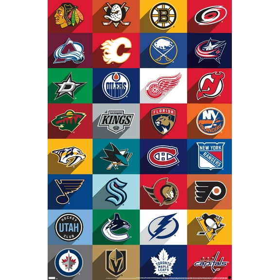 NHL League - Logos 24 Wall Poster, 22.375" x 34"