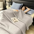 thumbnail image 3 of SPOORYYO Summer Cooler Pad Lightweight Breathable Soft Knitted Quilt Double Side Cooler Blanket Wind Conditioner Quilt Machine Washable Easy to Clean for Hot Sleepers Couch,Khaki, 150x200CM, 3 of 6