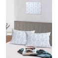 thumbnail image 5 of Blue Boho Floral Pillow Covers Standard Size 2 Pack, Farmhouse Middle Century Flowers Soft Bed Throw Pillowcases Breathable Cooling Long Lumbar Body Pillow Sham Cover for Bed Sofa 20''x26'', 5 of 7