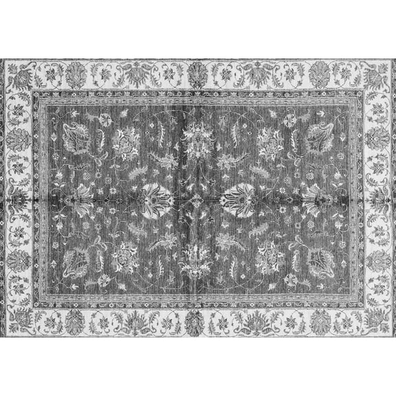 Ahgly Company Indoor Rectangle Oriental Gray Traditional Area Rugs, 5' x 7'