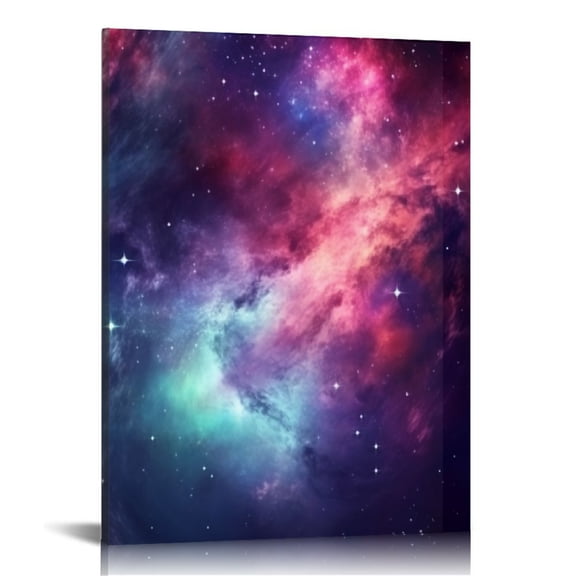 Outer Space Canvas Wall Art - Framed for Modern Home Decoration Milky Way Wall Art Paintings Pictures Universe Galaxy Canvas Wall Decor Ready to Hang for Living Room Bedroom