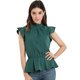thumbnail image 1 of Blusa Peplum Allegra K Volante Fruncido Manga De Aleteo Verde S, 1 of 6