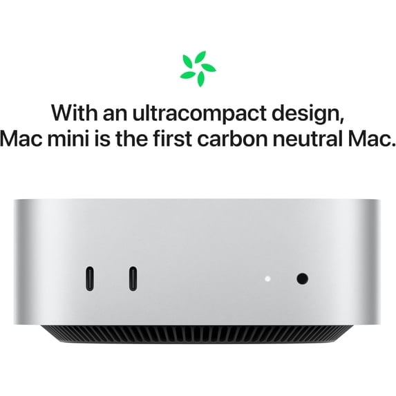 Restored Apple Mac Mini Desktop M4 Chip, 10-Core CPU/GPU, 16GB RAM, 256GB SSD, Gigabit Ethernet Black
