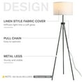 thumbnail image 4 of HOMCOM 59.75" Floor Lamp Standing Lamp Fabric Lampshade E26 Lamp Holder Steel Tripod Living Room, 4 of 8