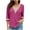 Hot Pink, variant on Admvng 3/4 Length Sleeve Womens Tops Casual Solid V-neck Lace Tunic Business Casual Blouses Fall Trendy Outfits S-3XL