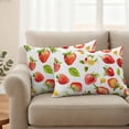 thumbnail image 2 of Outdoor Pillow Covers Red Strawberry Green Leaves Seamless Waterproof Pillow Cases 20x12 Set of 2, Farm Fruit Harvest Throw Pillow Cover Pillowcase for Patio Balcony Couch Garden, 2 of 9
