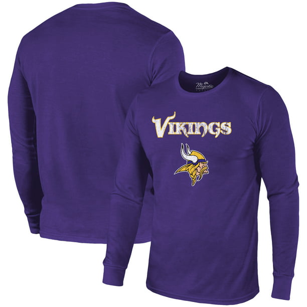 Minnesota Vikings Majestic Threads Lockup Tri-Blend Long Sleeve T-Shirt ...