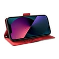 thumbnail image 6 of Compatible with iPhone 14 Wallet Flip Case, Classic PU Leather Shockproof Protective for Men Women Card Slots Kickstand Magnetic Closure Phone Case Cover for iPhone 14, Red, 6 of 11