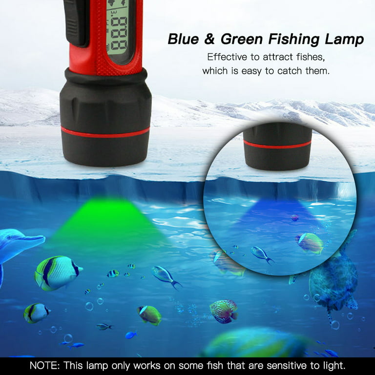 Meterk Sonar Ice Fishing Fishfinder with LED Underwater Light Wireless  Handheld Fishfinder with 0.8-90m Detection Depth