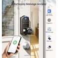 thumbnail image 3 of Veise Fingerprint Smart Knob Handle Lock, Keyless Entry, App Control, Electronic Digital Keypad, Auto Lock, Matte Black, 3 of 8