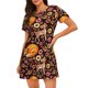 thumbnail image 1 of Balery Woodland Creatures Floral Camisón de manga corta con cuello redondo para mujer, cómodo y elegante., 1 of 6