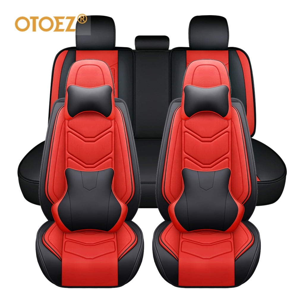OTOEZ Car Seat Covers Universal Full Set 5 Seats Leather Front Back