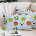 thumbnail image 2 of Blue Balls Throw Pillow Covers, Baseball Tennis Basketball Football Soft Breathable Pillow Cases with Invisible Zipper for Sleeping, King Size Pillowcases for Couch Bed Sofa Chair 20x36 Inches, 2 of 9