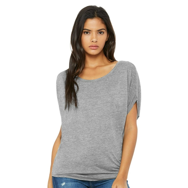Bella Women s Junior Fit Flowy Circle Top Crew Neck T Shirt B8806 Walmart