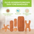 thumbnail image 5 of TruColour Skin Tone Bandages, Flexible Fabric, Assorted Shapes - Olive, 30 Count, 1 Pack, 5 of 9
