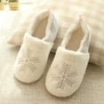 thumbnail image 3 of Winter Slippers Closed Back Snowflake Warm Home Slippers Plush Slides for Women, 3 of 10
