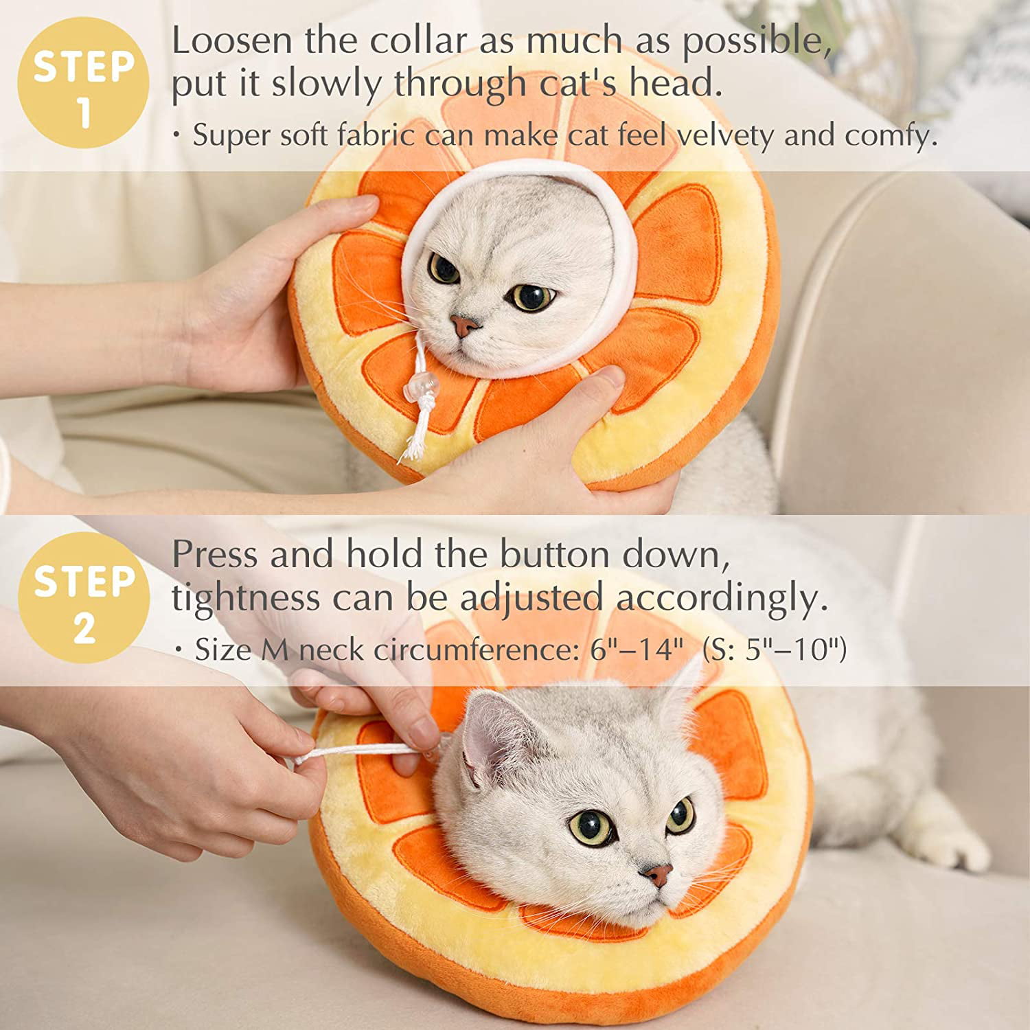 XIDAJIE 3Pcs Adjustable Cat E-Collar Cute Toast Neck Cone After Surgery Toast Neck Cone Collar Cat Cone Collar with Soft Edge for Kitten and Cats 