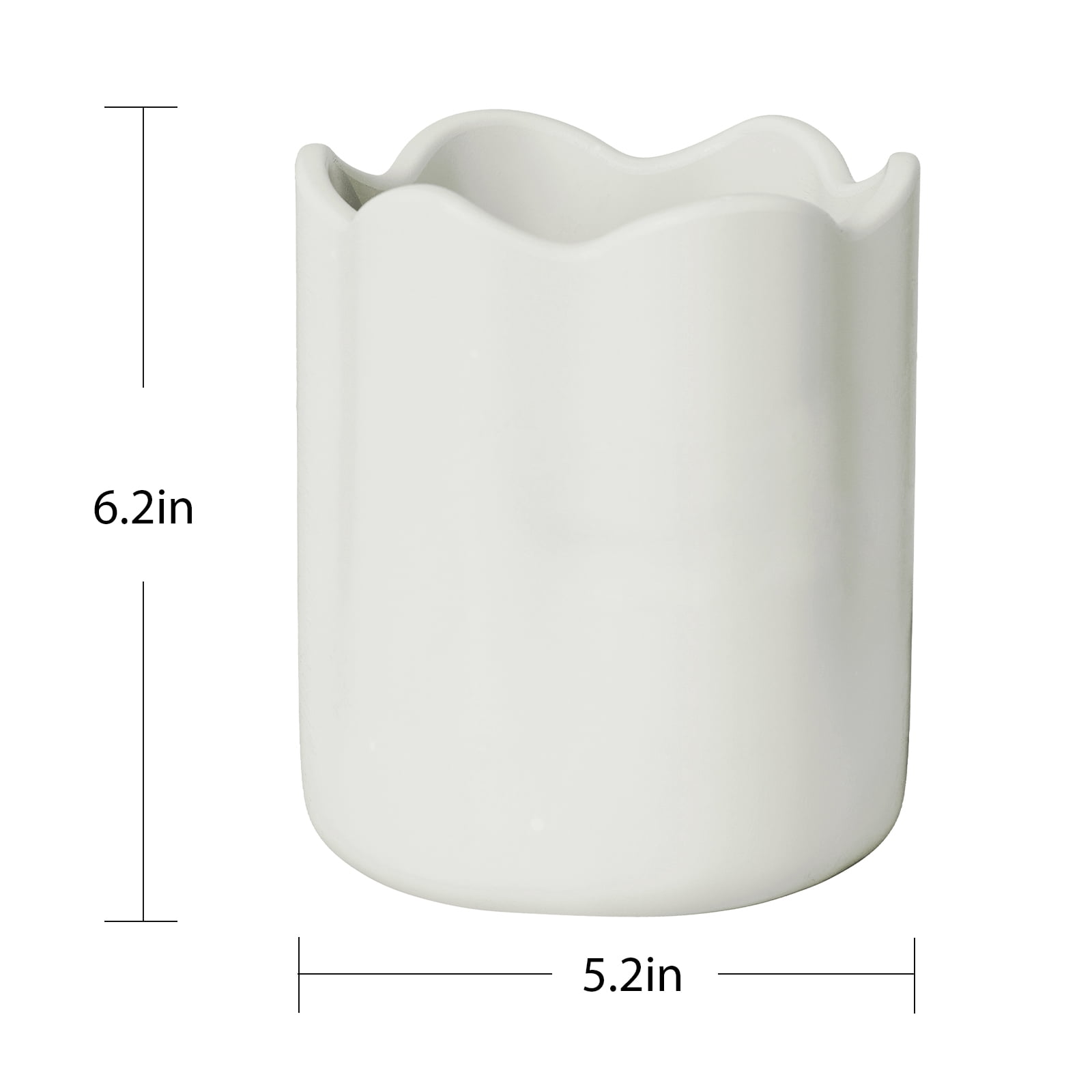 WormHome Ceramic Utensil Holder for Kitchen Counter, Large Kitchen Utensil Holder for Countertop with Cork Bottom, Cooking Tool Organizer for Spatula, White