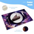 thumbnail image 3 of BaHomeck placemats Set of 4 rectangle Linen Cotton Placemats for Dining Table Washable Heat Resistant,18*12inch,Black Girl Stands In Front Of The Purple Sky And Twinkling Stars, 3 of 4