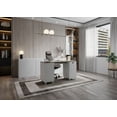 thumbnail image 4 of Modern Design Venice Computer Desk Great for Home Office Desk by Crafts and Comfort - 3 Drawers and CPU Storage Cabinet - Laptop Workstation with Keyboard Tray and Cable Hole - Walnut / White, 4 of 8