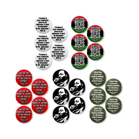 25 Pack - Celebrating Dr. Martin Luther King Jr Day Pinback Buttons - 2.25 Inch