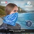 thumbnail image 6 of Aqua Design Face Mask Neck Gaiter Women: Adjustable Drawstring: Microfleece UPF 50+ UV Sun Protection All-Season Reusable Bandana Scarf Cover: Royal Ripple, 6 of 6