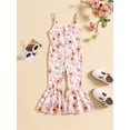 thumbnail image 2 of Bagilaanoe Toddler Baby Girl Summer Jumpsuit Sleeveless Floral Print Romper Overalls 12M 18M 24M 3T 4T 5T Kids Flared Pants Summer Clothes, 2 of 9