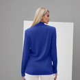 thumbnail image 5 of TRUBKH Long Sleeve Shirts for Women Turtleneck Tops for Women Going Out Tops for Women Ribbed Tops for Women Shirts Round Neck Long Sleeve Fall Fashion Tops Blouses Clothes Blazers for Women Blue Xl, 5 of 7