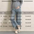 thumbnail image 3 of bbymog Jeans for Pregnant Women Maternity Solid Color Straight Denim Pants Maternity Clothes White M, 3 of 3