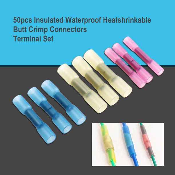 unbranded 50Ud Conectores Terminales Termocontraíbles Aislados Impermeables Para De Cables