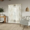 thumbnail image 4 of No. 918 Margot Botanical Print Sheer Rod Pocket Curtain Panel, 50"W X 63"L, Gold, 4 of 5