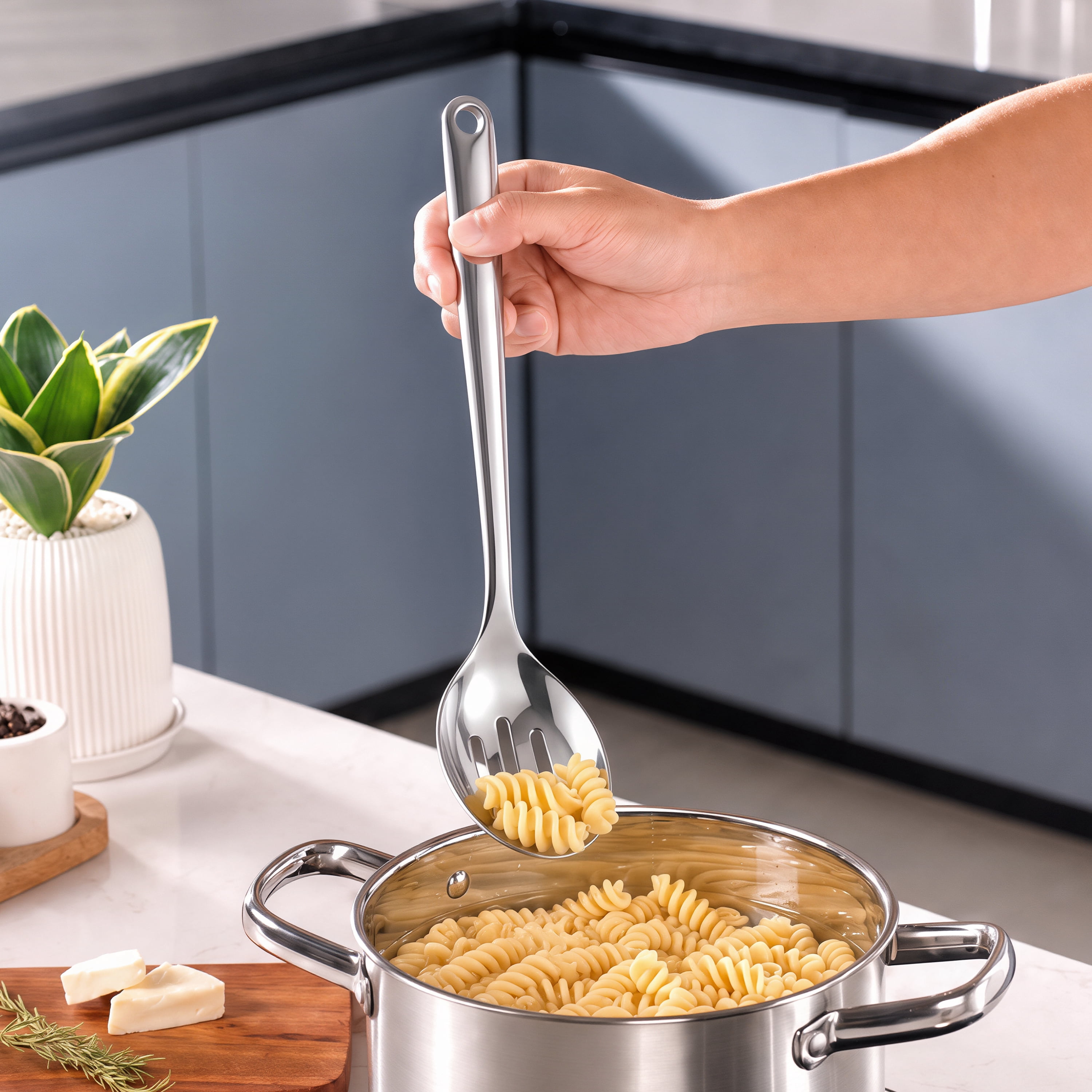 Mainstays Stainless Steel Slotted Cooking Spoon