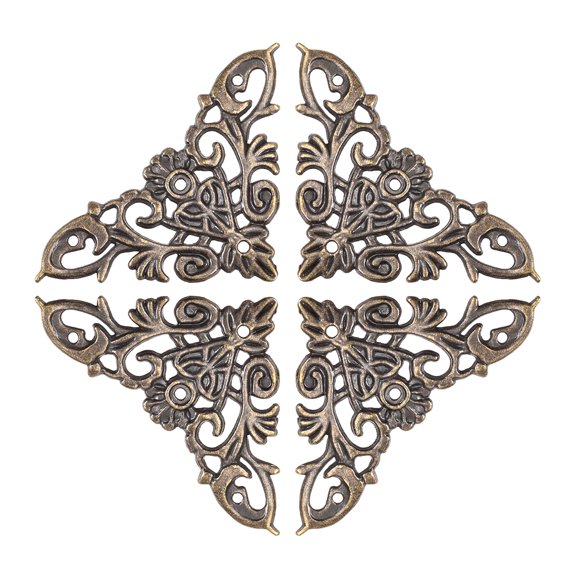 Unique Bargains Metal Box Corner Protectors Vintage Decor Edge Guard Protector 46 x 46 x 65mm Bronze Tone 30Pcs