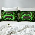 thumbnail image 4 of Erosebridal Neon Gamepad Bed Sheets Set Full Size , Green Hexagon Honeycomb Bedding Sets Full Size, 4 Pieces (Top Sheet, Fitted Sheet, Pillowcase), 4 of 6