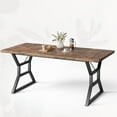 thumbnail image 3 of Industrial Farmhouse Dining Table for 6 – 70.9'' Long Rectangular Table – Sturdy Black Iron Legs – Mark-Resistant Wood Top – Vintage Brown and Black Iron Finish, 3 of 7