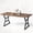 Retro Brown, variant on 70.9 inch Large Farmhouse Dining Table for 6, Rectangular Wooden Kitchen Table with Heavy Duty X-Shaped Metal Legs, Grey
