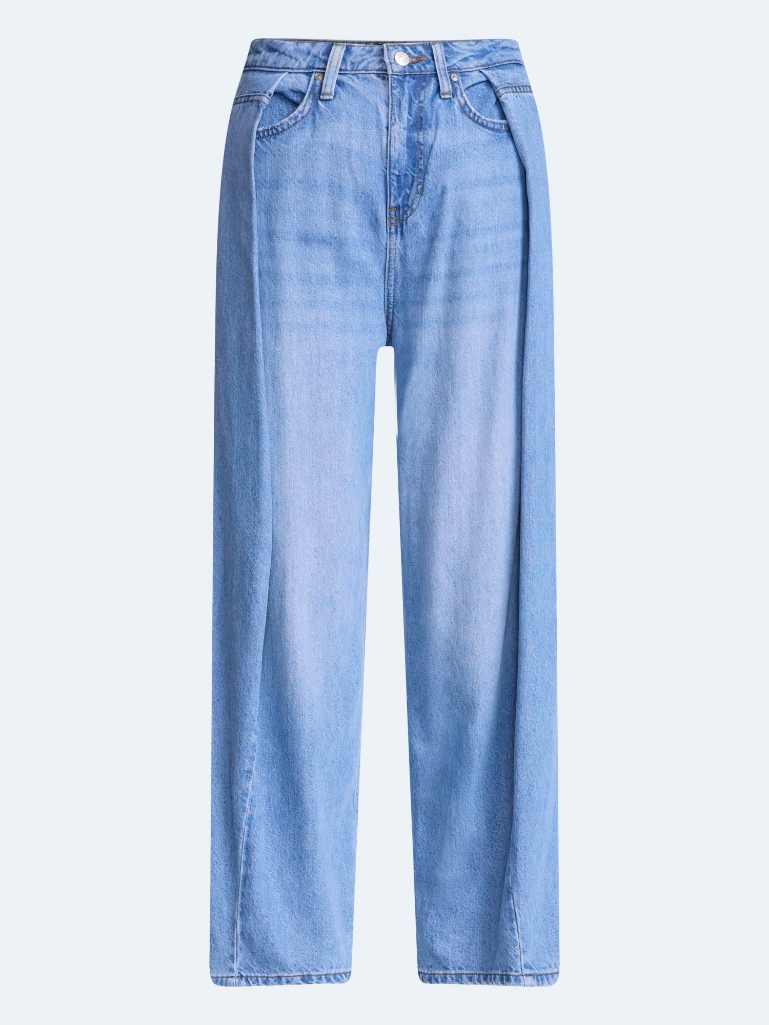 Scoop Women's and Women's Plus Deep Pleated Wide Leg Jean, Sizes 0-28W