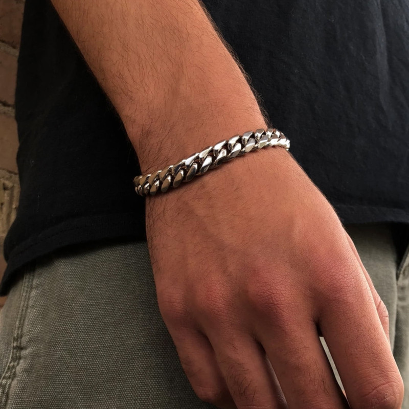 ChainsHouse Cuban Link Bracelet for Men 9mm Thick Stainless Steel Chain Bracelets with Gift Box 7.5 inch Hip Hop Birthday Christmas Jewelry Gifts for Him
