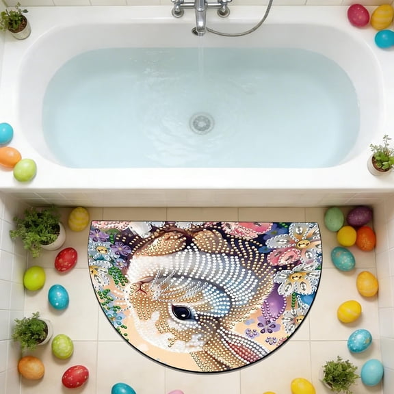 Easter Holiday Decor Absorbent Nonslip Kitchen Mat Washable Floor Rug for Entrance Doorway Bathroom Sink Laundry Room Indoor Outdoor Home Decor Carpet