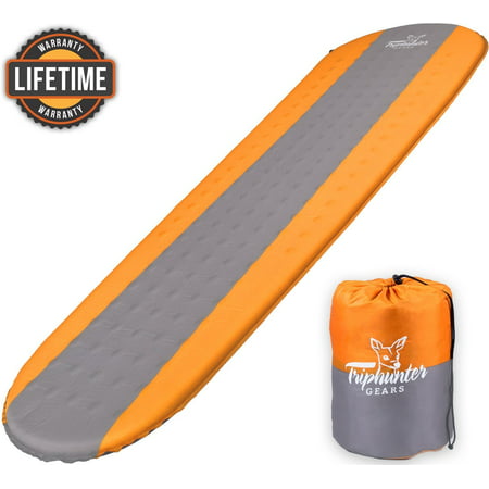 Self Inflating Sleeping Pad Lightweight - Compact Foam Padding Waterproof Inflatable Mat - Best for Camping Hiking Backpacking - Thick 1.5 Inch for Comfortable Sleep - Insulated Camping