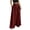 Wine, variant on cocolona Womens Summer Casual High Waist Palazzo Pants Elastic Waist Straight Wide Leg Dress Pants with Pockets