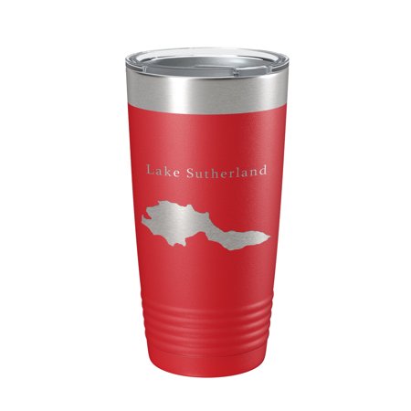 

Lake Sutherland Map Tumbler Travel Mug Insulated Laser Engraved Coffee Cup Washington 20 oz Red