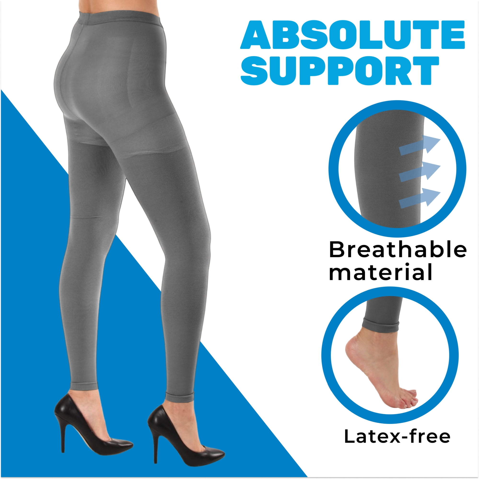 ABSOLUTE SUPPORT Medical Compression Leggings for Women 20 30 mmHg Gray Small Walmart