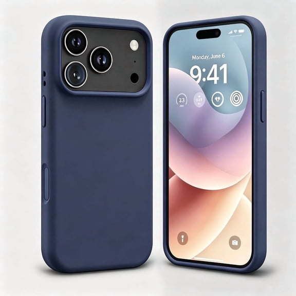 Silicone Case Compatible with iPhone 17 Pro Max, Protective Cover, Dark Blue